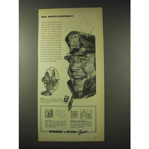 1948 Robbins & Myers Fans Ad - Cold Winter?