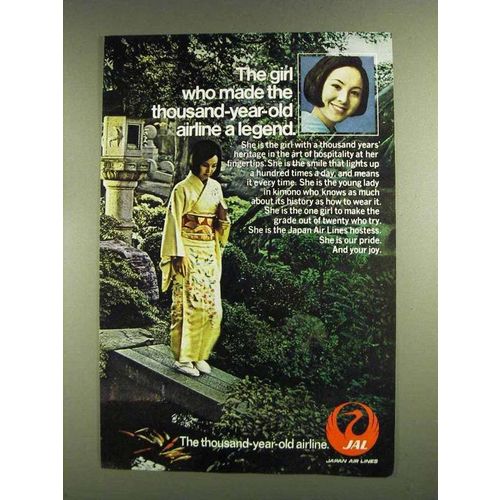 1972 Japan Air Lines Ad - The Girl Who Made