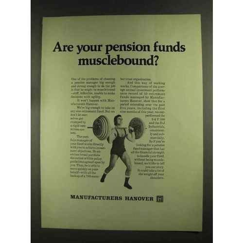 1972 Manufacturers Hanover Ad - Pension Funds