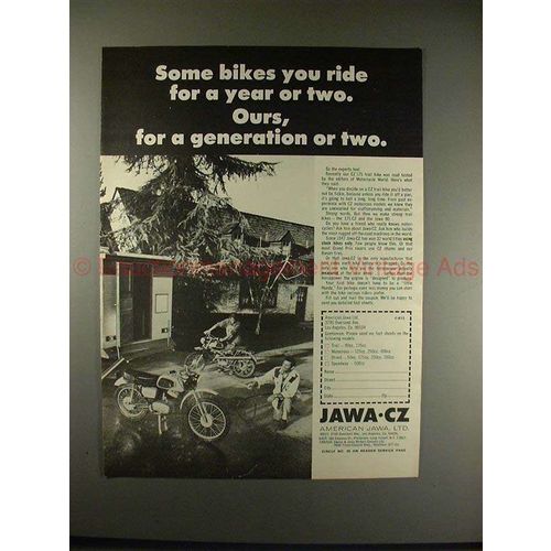 1972 Jawa CZ 175 Trail Bike & Jawa 90 Motorcycle Ad!!