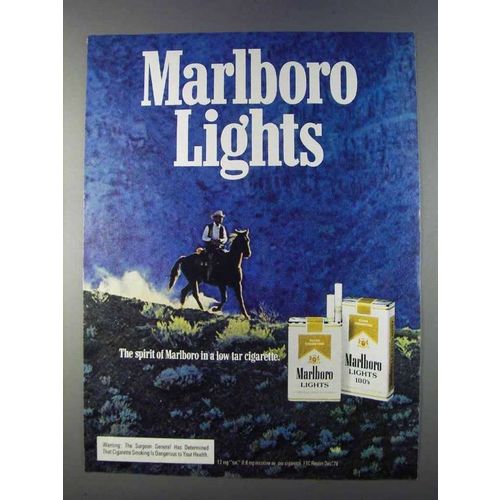 1980 Marlboro Lights Cigarettes Ad - Marlboro Man