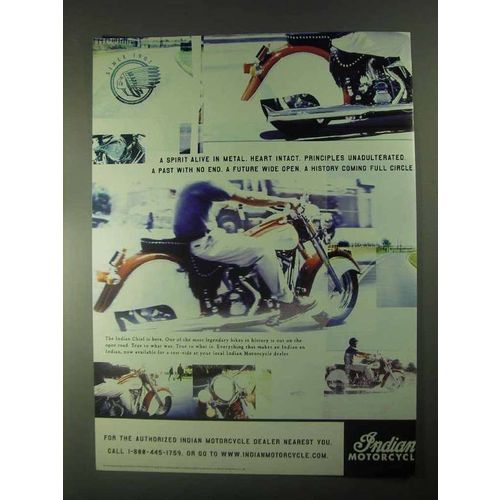 2000 Indian Chief Motorcycle Ad - Spirit Alive in Metal