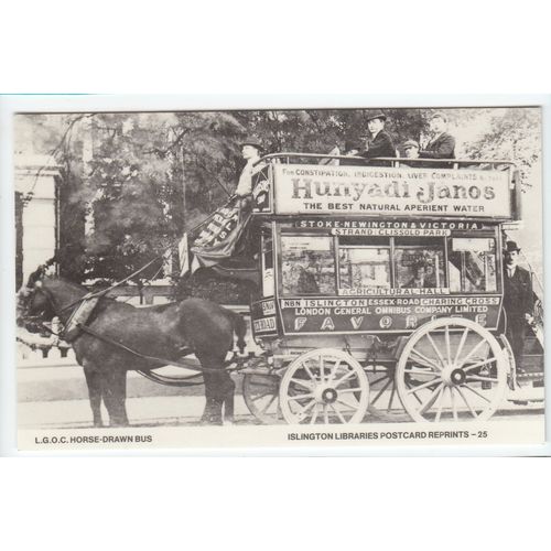 LGOC Horse Drawn Bus Islington Libraries Reproduction Postcard 25