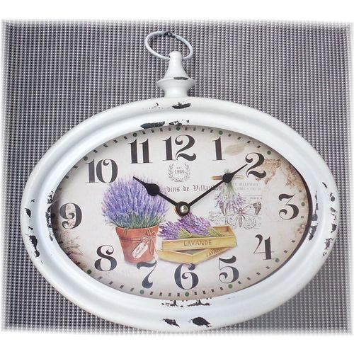 Lavendel Wanduhr aus Metall 28cm, Geschenkidee