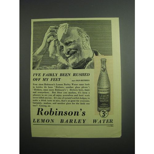 1948 Robinson's Lemon Barley Water Ad - I've fairly been rushed off my feet