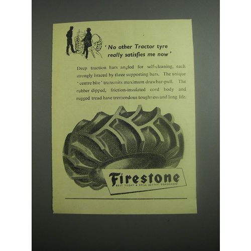 1948 Firestone Tractor Tires Ad - No other Tractor tyre really satisfies me now