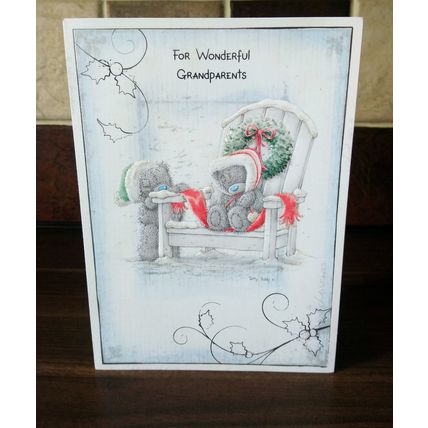 Me To You Christmas Cards - Wonderful Grandparents - Glitter Card - 028