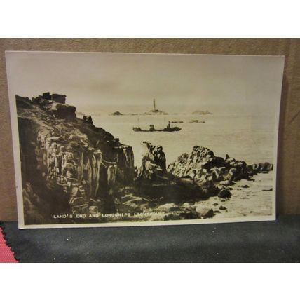 LONGSHIPS LIGHTHOUSE, LAND'S END, CORNWALL unused vintage postcard RP =