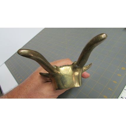 ANTQUE BRASS BOOTJACK STEER BULL HEAD BOOT PULLER WESTERN COWBOY BOOTS