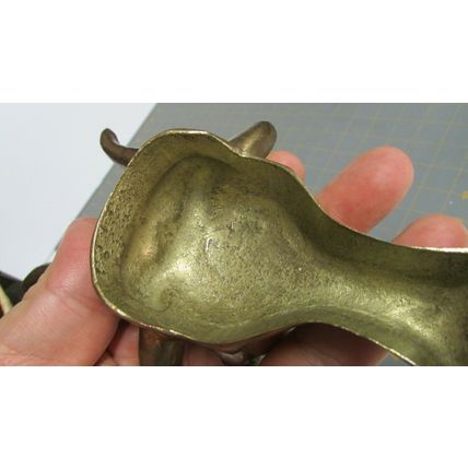 ANTQUE BRASS BOOTJACK STEER BULL HEAD BOOT PULLER WESTERN COWBOY BOOTS
