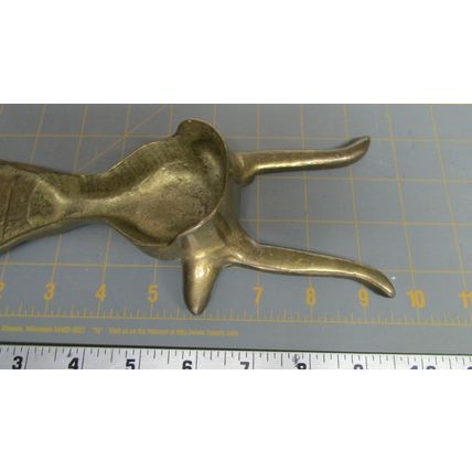 ANTQUE BRASS BOOTJACK STEER BULL HEAD BOOT PULLER WESTERN COWBOY BOOTS