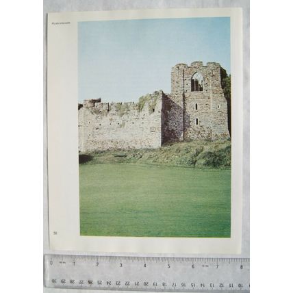 1971 colour illustration Oystermouth Castle, Glamorgan