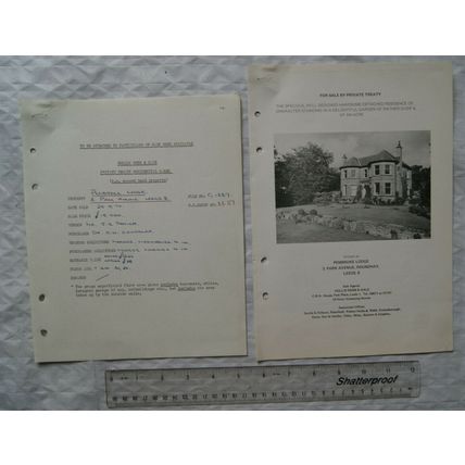 1970 sales particulars Pembroke Lodge, 3 Park Avenue, Roundhay, Leeds