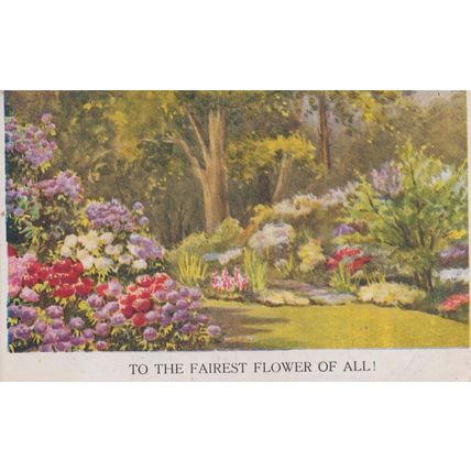The Fairest Flower Of All East Finchley London Old Antique Greetings Postcard