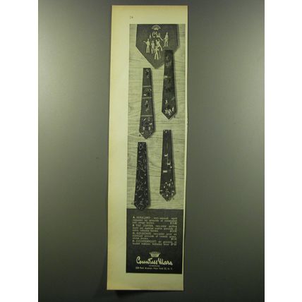 1953 Countess Mara Ties Ad - Hearldry, The Duffer, Aquacade and Counterpoint