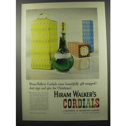 1955 Hiram Walker's Cordials Ad - Come beautifully gift-wrapped