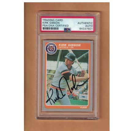 KIRK GIBSON AUTOGRAPHED 1985 FLEER BASEBALL CARD SIGNED DETROIT TIGERS BECKETT