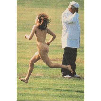 Female Streaker in 1988 Australia England Cricket Match Rare Postcard