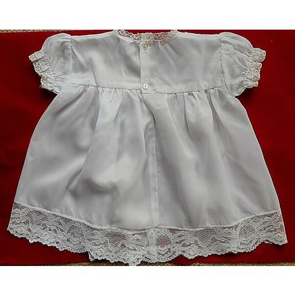 Vintage White Baby Dress Embellished with Lace by Small Talk