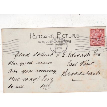 Parade Extension Hastings Sussex Postcard posted 1920 corner crease