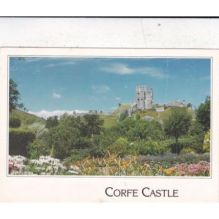 Corfe Castle Dorset Postcard posted 1996 creased