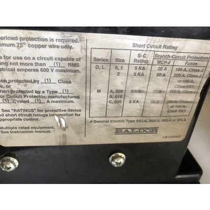 BALDOR LB0001A04,MA7-016-CA SOFT START CONTROL, 3-PH,16 AMP,208-230/460 VAC,TC