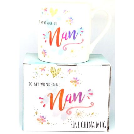 Nan Mug Fine China Mug To My Wonderful Nan 9 CM Ceramic Tableware Mothers Day