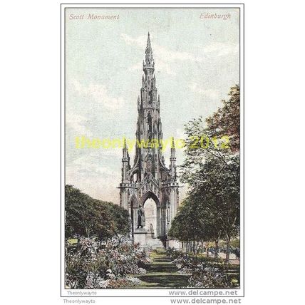 SCOTT MONUMENT, EDINBURGH, SCOTLAND, 1905, Postcard
