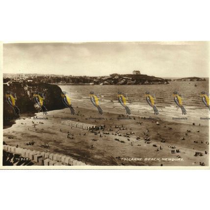Tolcarne Beach, Newquay, Cornwall, 76968 RP Postcard, 1939