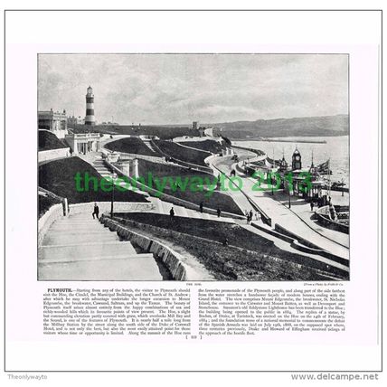 PLYMOUTH, THE HOE, DEVON, ENGLAND, Book Illustration, c1895