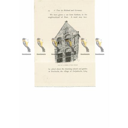 House, Wijn Straat, Dort (Dordrecht), Holland, Book Illustration (Print), 1889