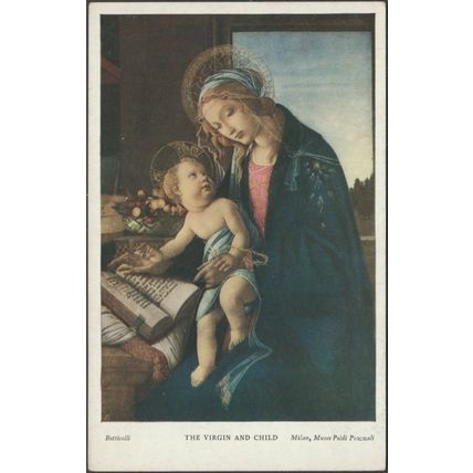 Botticelli - The Virgin and Child, Milan, c.1910 - Medici Society Postcard