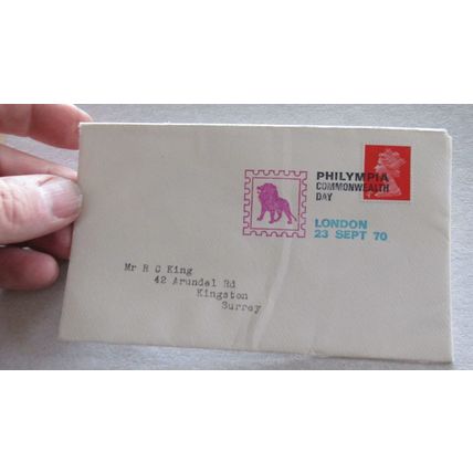 1970 Cover - Philympia Stamp Exhibition - 4d definitive red