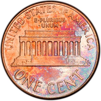 1990-P LINCOLN MEMORIAL CENT PENNY NICELY TONED GEM BEAUTY UNC