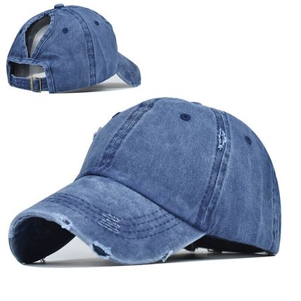Bun Hat Cotton Summer Sun Sport Snapback Ponytail Baseball Cap Ladies High
