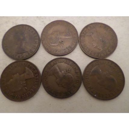 UK / GB - 30 - 1/2d (half penny) coins - dated 1959