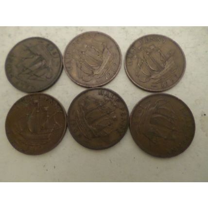 UK / GB - 30 - 1/2d (half penny) coins - dated 1959
