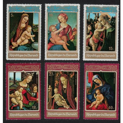 Burundi Christmas Madonna and Child paintings 6v 1972 MNH SG#765-770