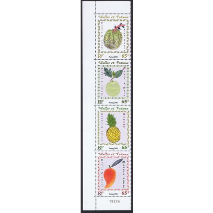 Wallis and Futuna Children's Fruit Paintings strip of 4 Control Number 2001