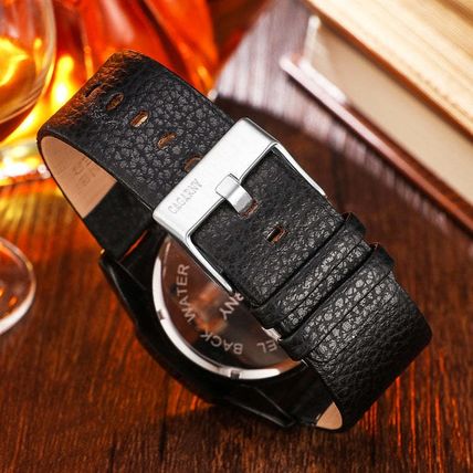 CAGARNY 6838(1) Fashionable Quartz Wrist Watch with Leather Band for Men(Black W