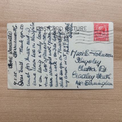 Vintage 20's Postcard REAL PHOTO Bournemouth Durley Chine Judges 1928 stamp VGC