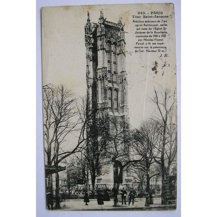 1920 postcard Tour Saint Jacques, Paris