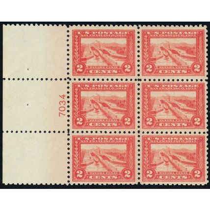 402, Mint NH XF 2¢ - Very Rare Plate Block OF Six Stamps - Stuart Katz