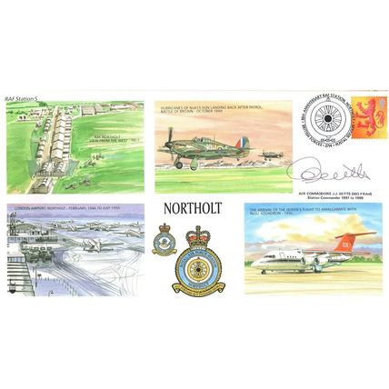 Northolt RAF Station JJ Witts Hand Signed Military Map FDC
