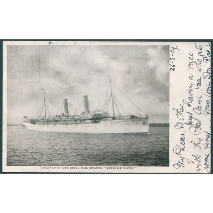 Cape Colony 1907 Ocean Post Office postcard to England per RMS Armadale Castle