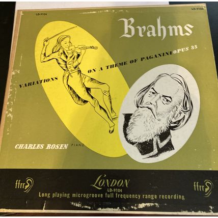 Brahms- Variation on a Theme of Paganini Opus 35-10" LP- Charles Rosen - London