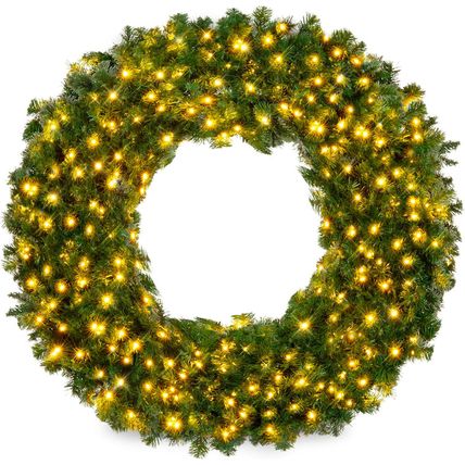 Best Choice Products 48In Large Artificial Pre-Lit Fir Christmas Wreath Holiday