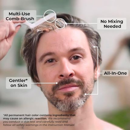 Simpler Hair Color for Men Kit for Full Gray Coverage - Dark Brown Hair Color -