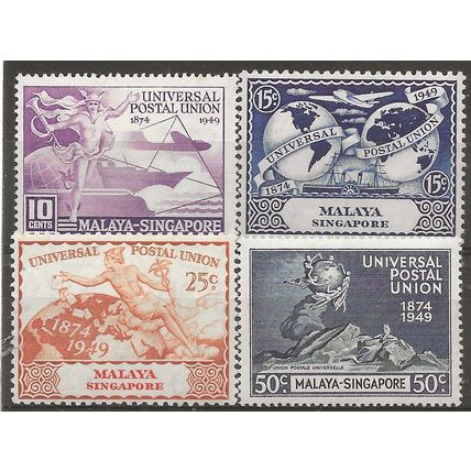 Singapore 1949 UPU Set SG93-96 Mounted Mint. .