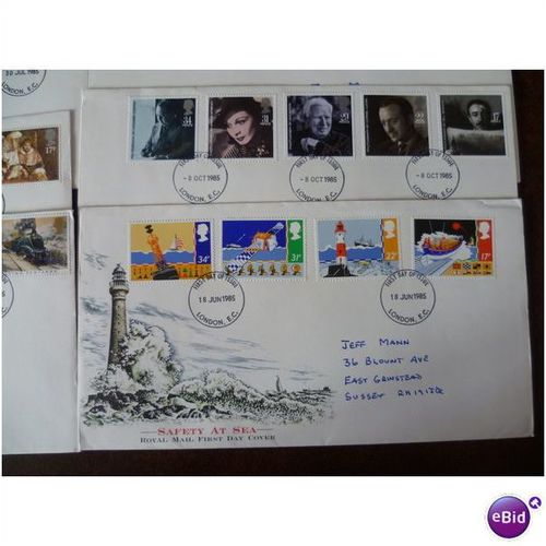 1985 GB Collection year set of 8 illustrated first post office day covers